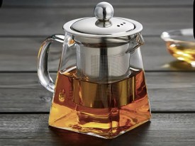 Tetera vidrio cuadrada con infusor